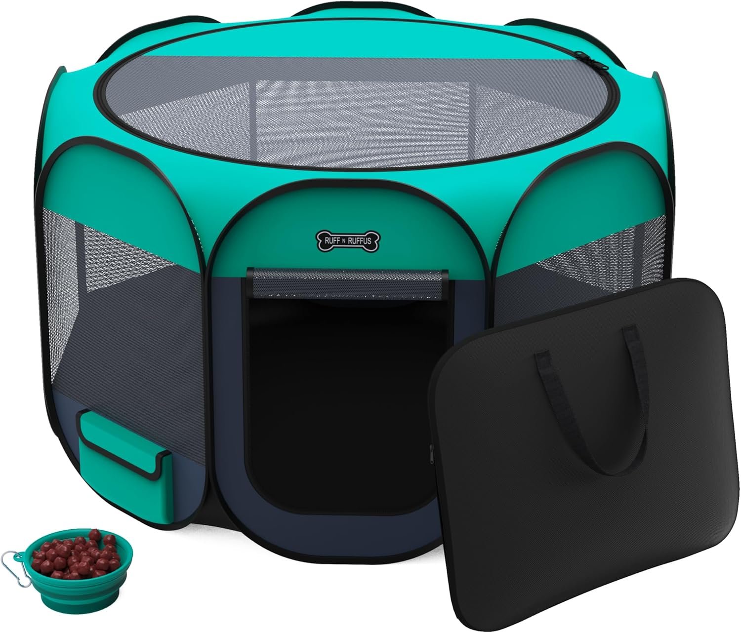 Travel-Friendly Pet Playpen with Carrying Case & Bowl