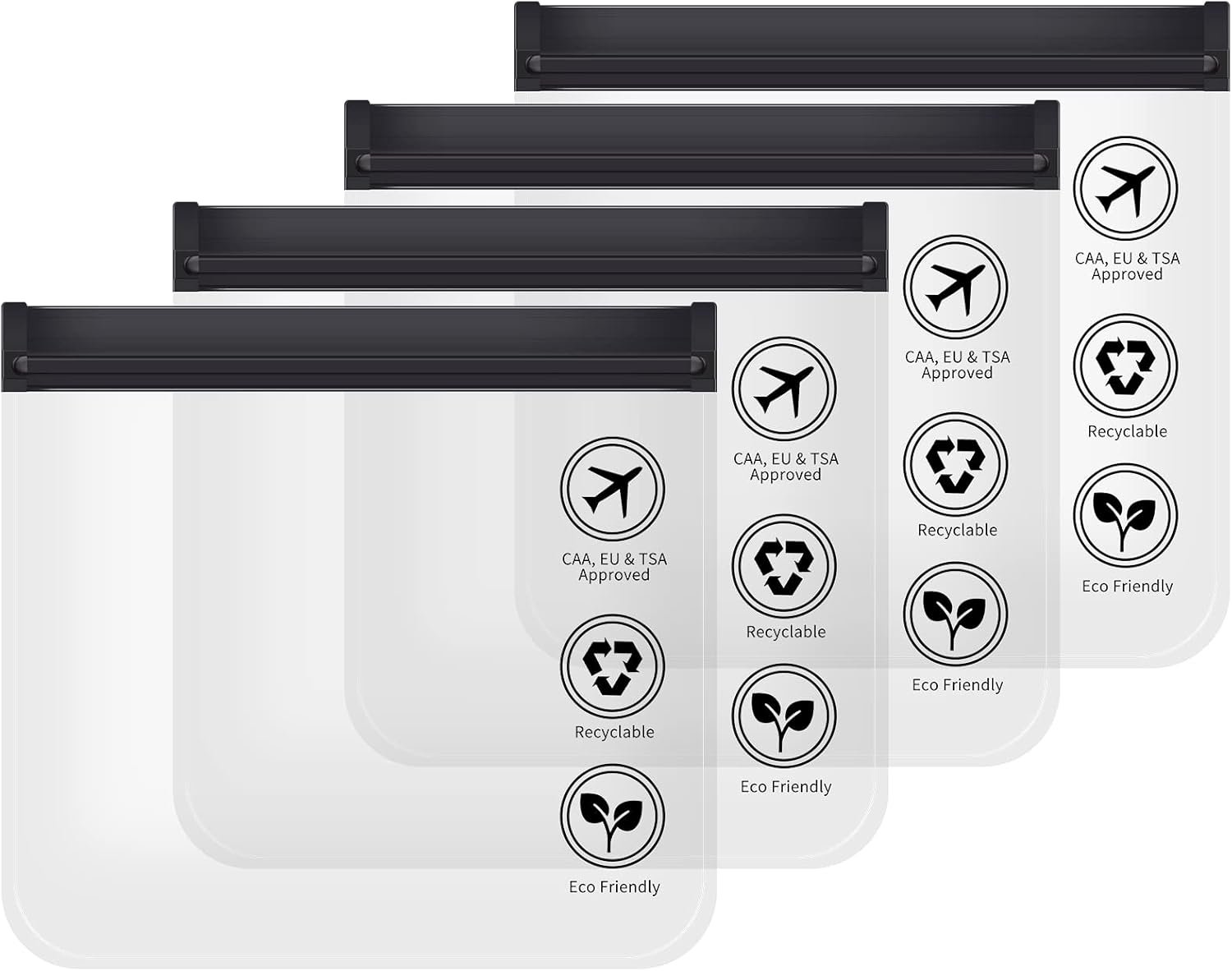 Travel Smart with 4-Pack TSA-Approved Leakproof Toiletry Bags