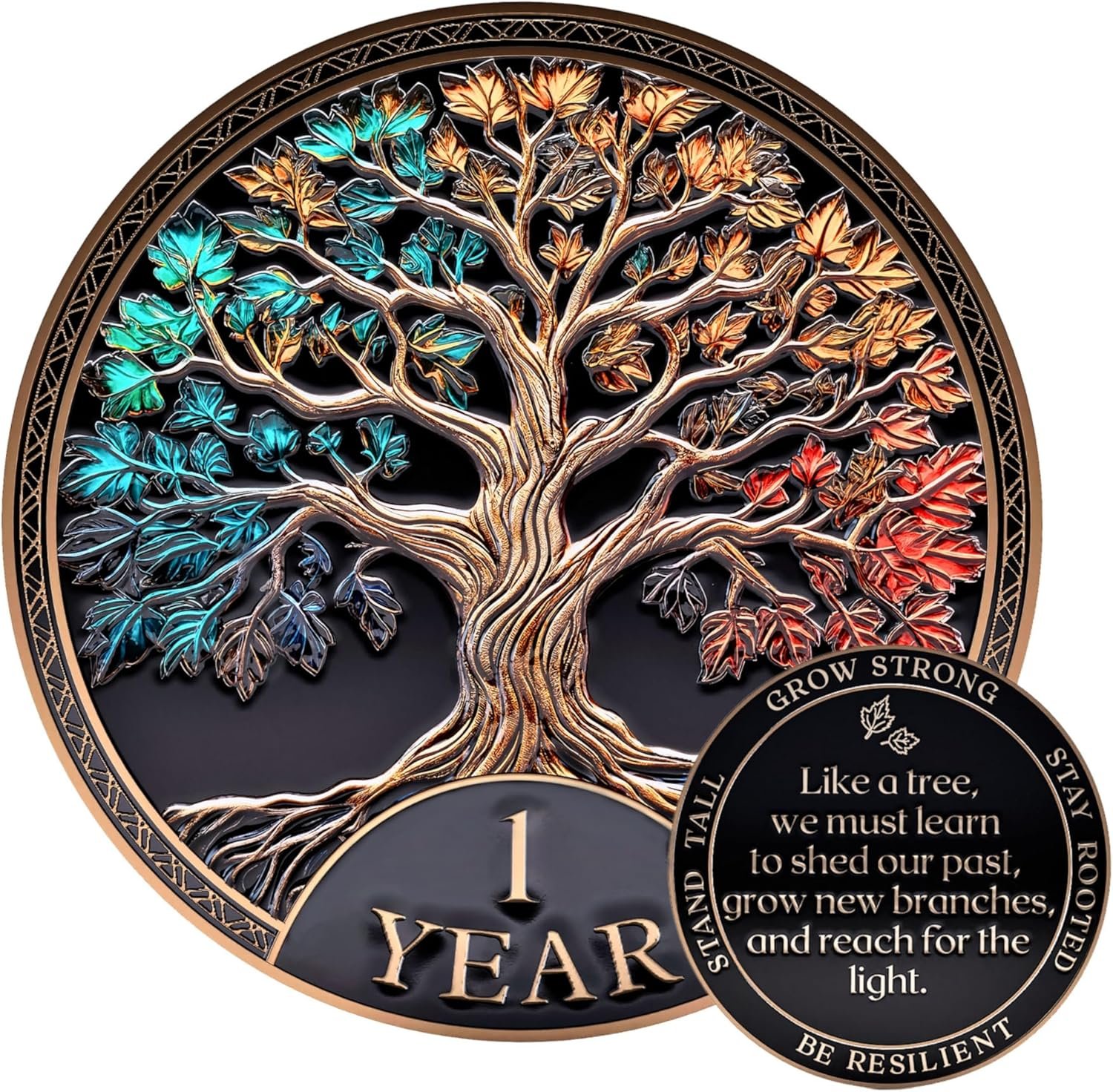 Tree of Life Sobriety Coin: Celebrate Your Recovery Journey