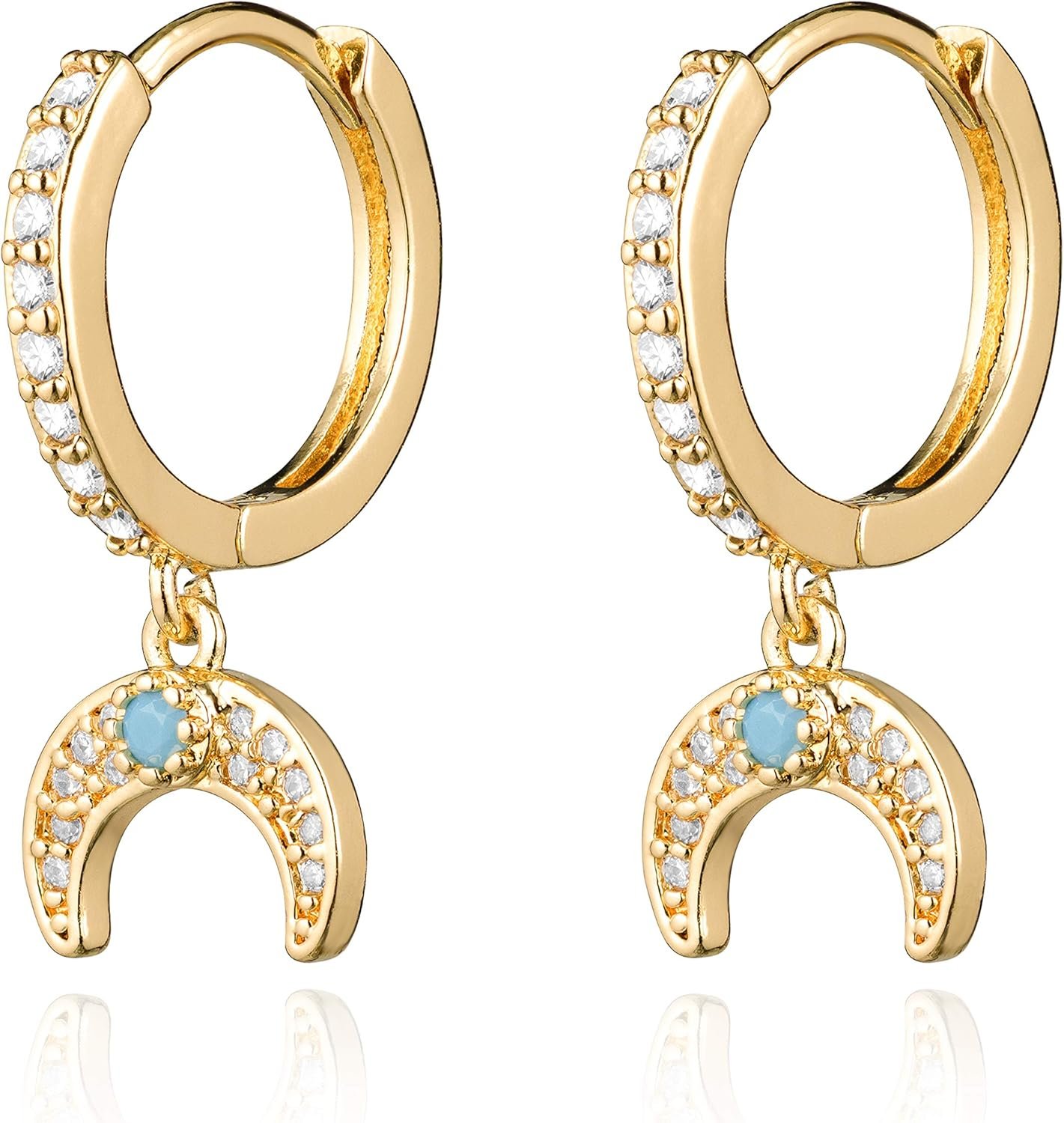 Trendy Gold Hoop Earrings with Charms - Hypoallergenic Style