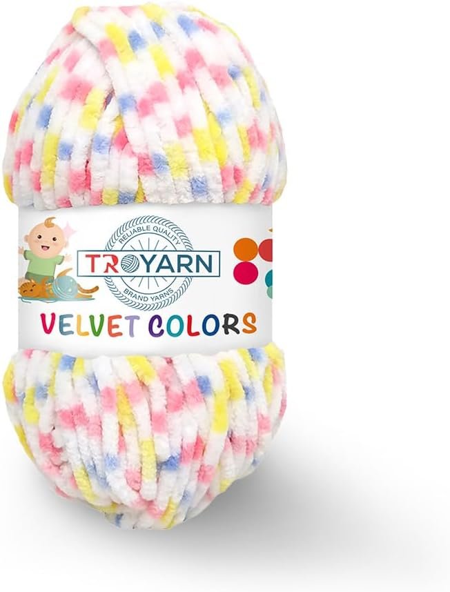 Troyarn Velvet Colors: Ultra-Soft Baby Chenille Yarn for Cozy Creations