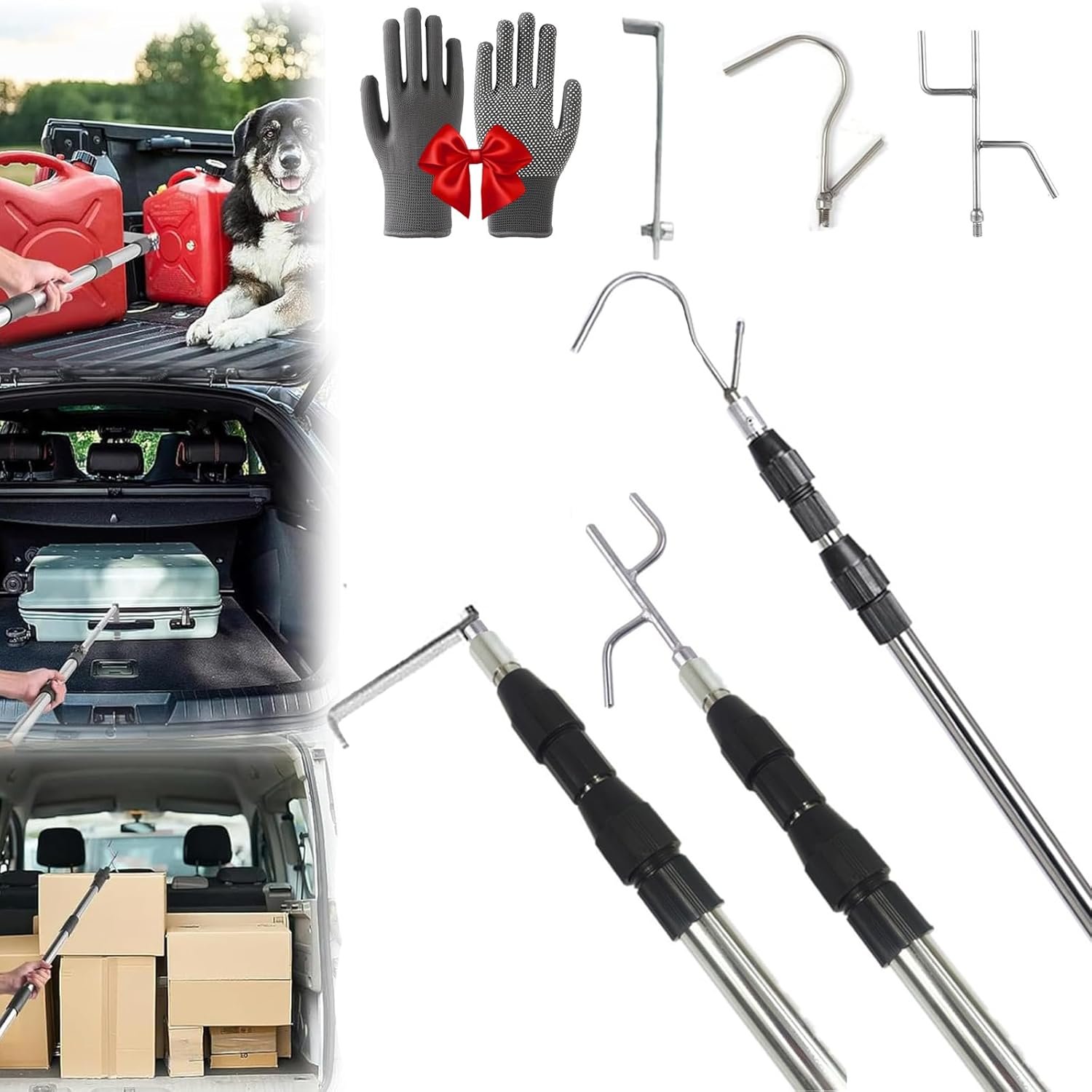 Reach Cargo Effortlessly: 2.1M Telescoping Truck Bed Grabber