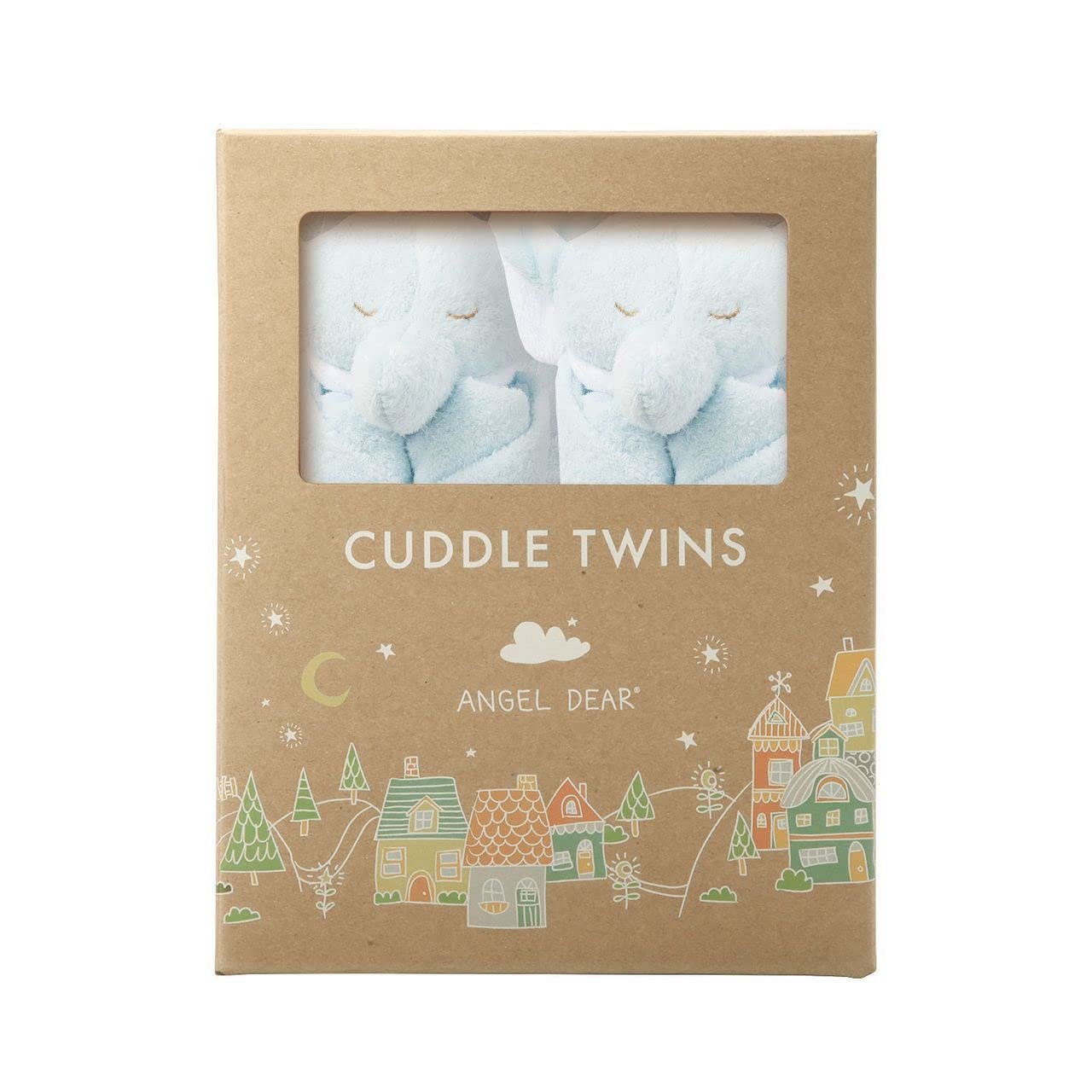 Twin Comfort: Blue Elephant Security Blankie Set