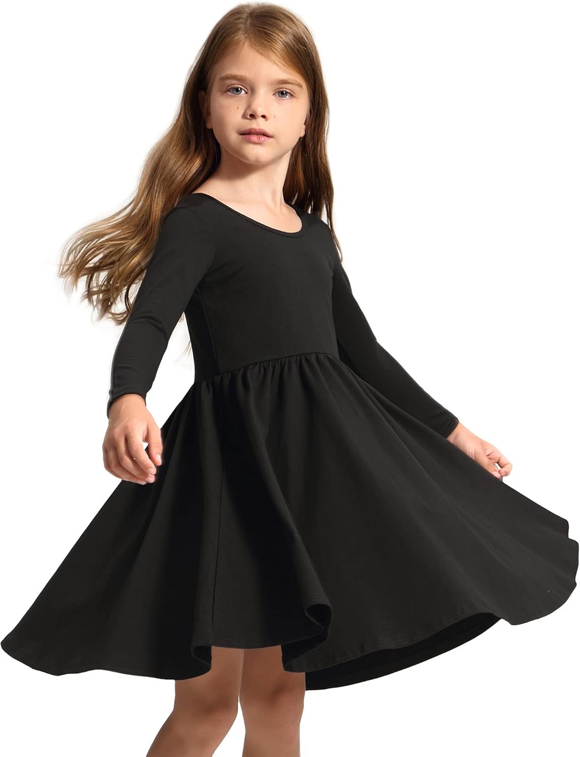 Twirl-Ready Girls Dress: Comfortable Cotton A-Line Skater Dress