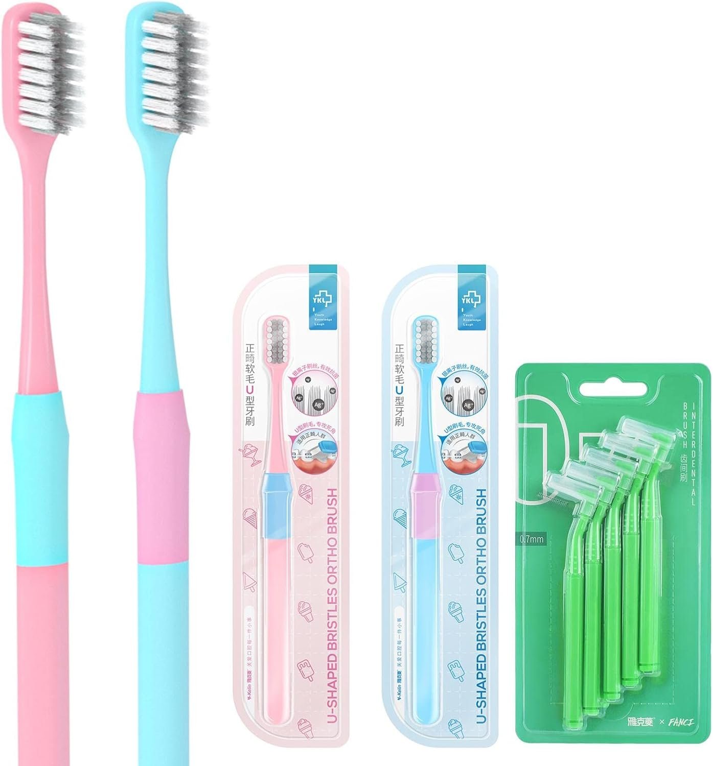 U-Shaped Toothbrush Set Designed Specifically for Cleaning Braces