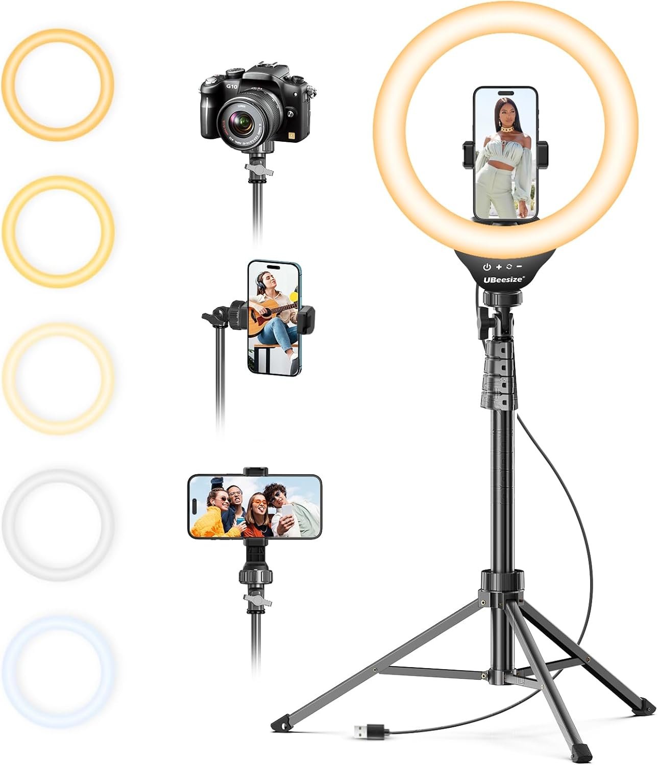 Professional Lighting Kit: 12'' Ring Light with 62'' Tripod for Perfect Videos