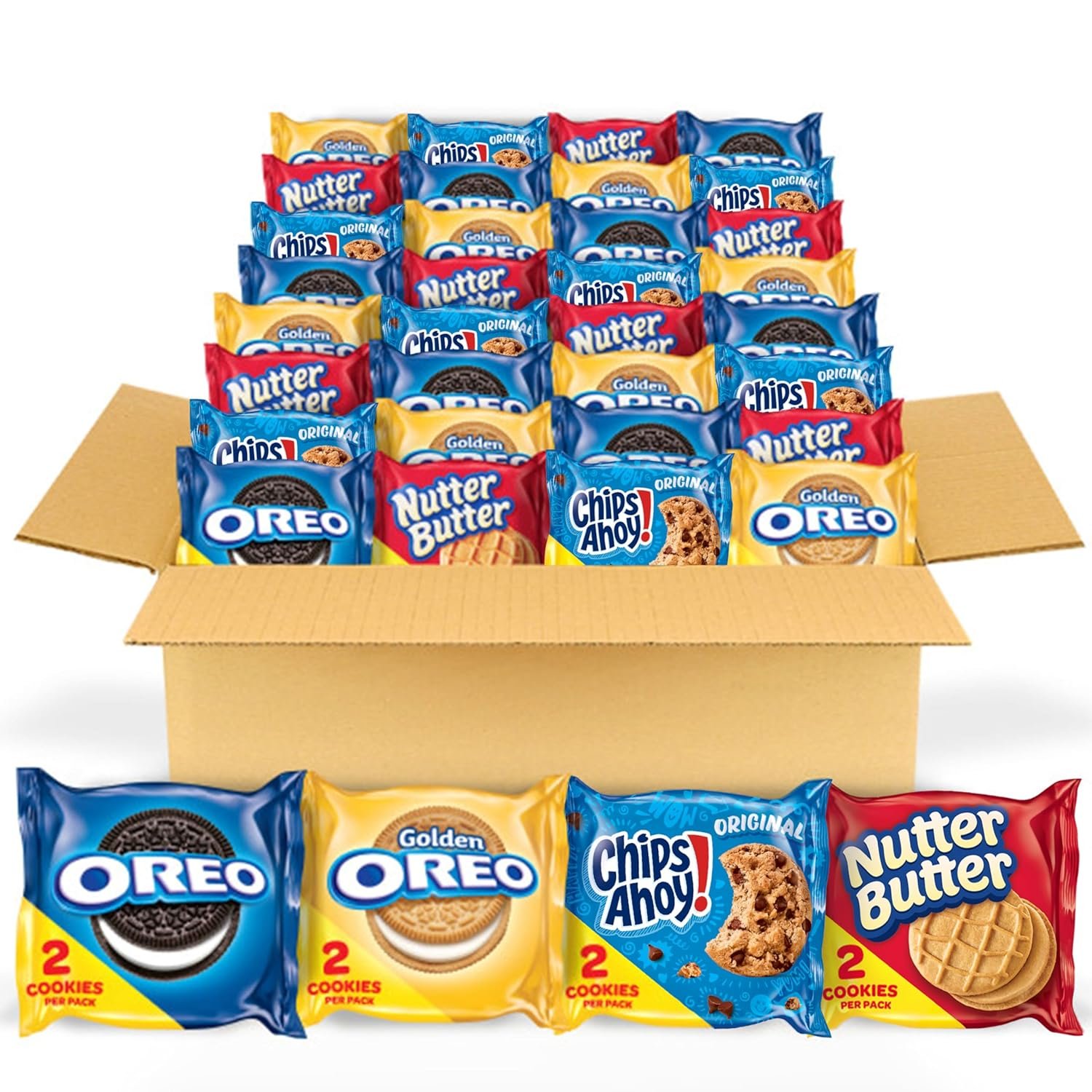 Ultimate Cookie Variety Pack: 4 Classic Flavors in 56 Snack Packs