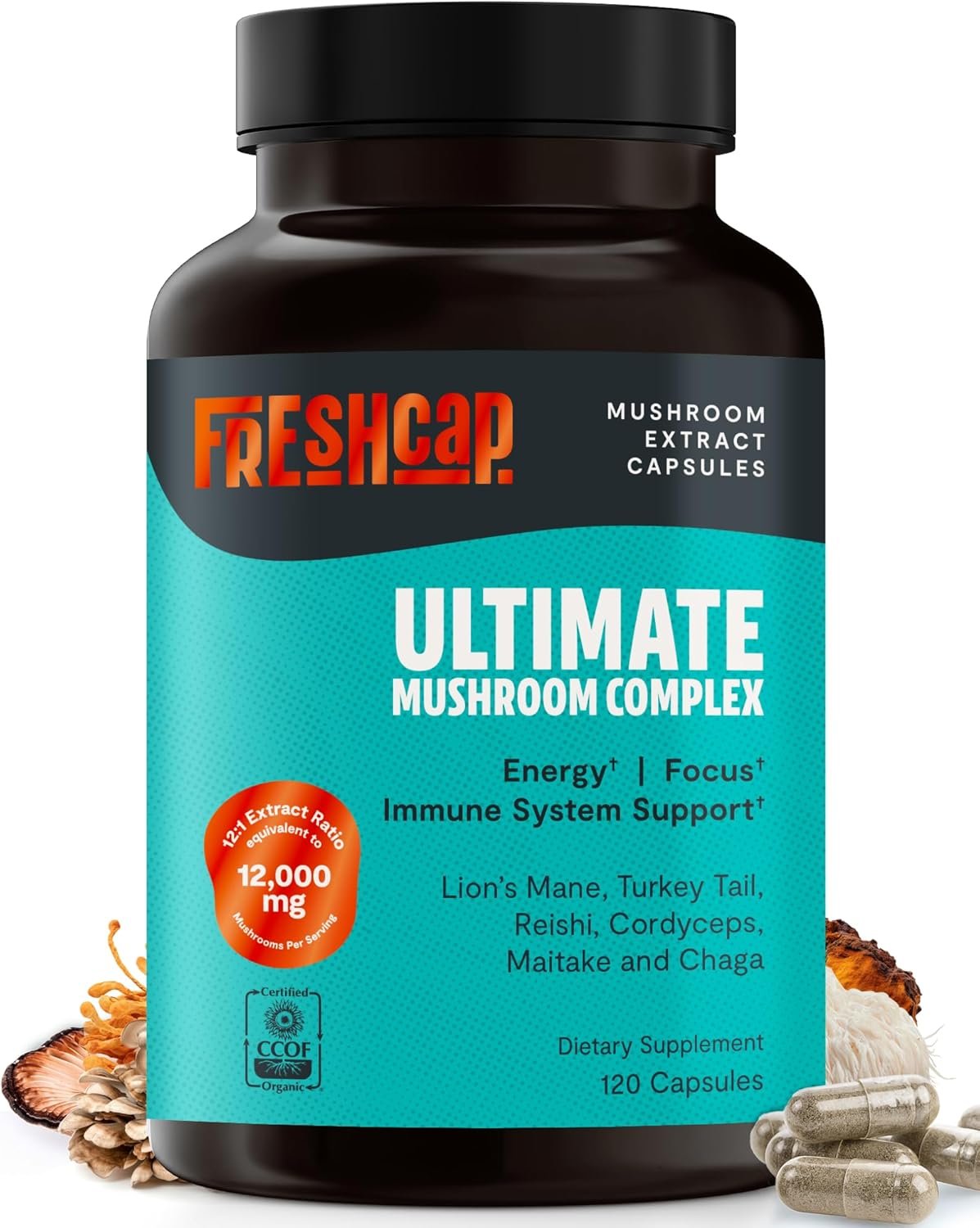 Ultimate Mushroom Complex: 12,000mg Daily Wellness Support