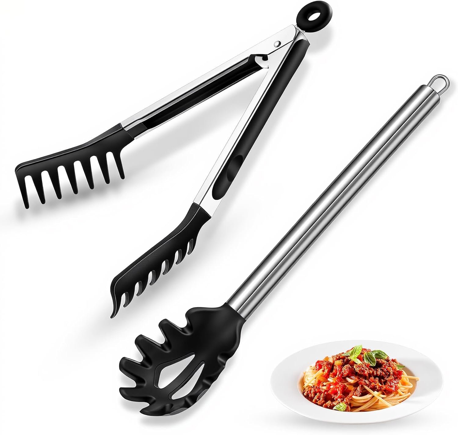 Ultimate Spaghetti Spoon & Pasta Tongs Set for Easy Serving