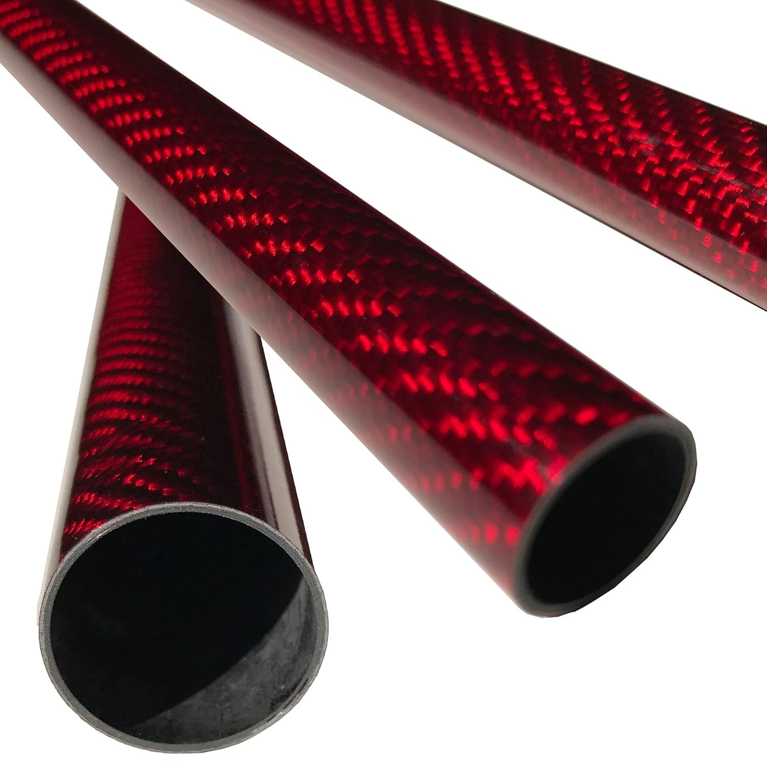 Ultra-Light Carbon Fiber Tubes - Red 25mm x 1000mm - Maximum Strength