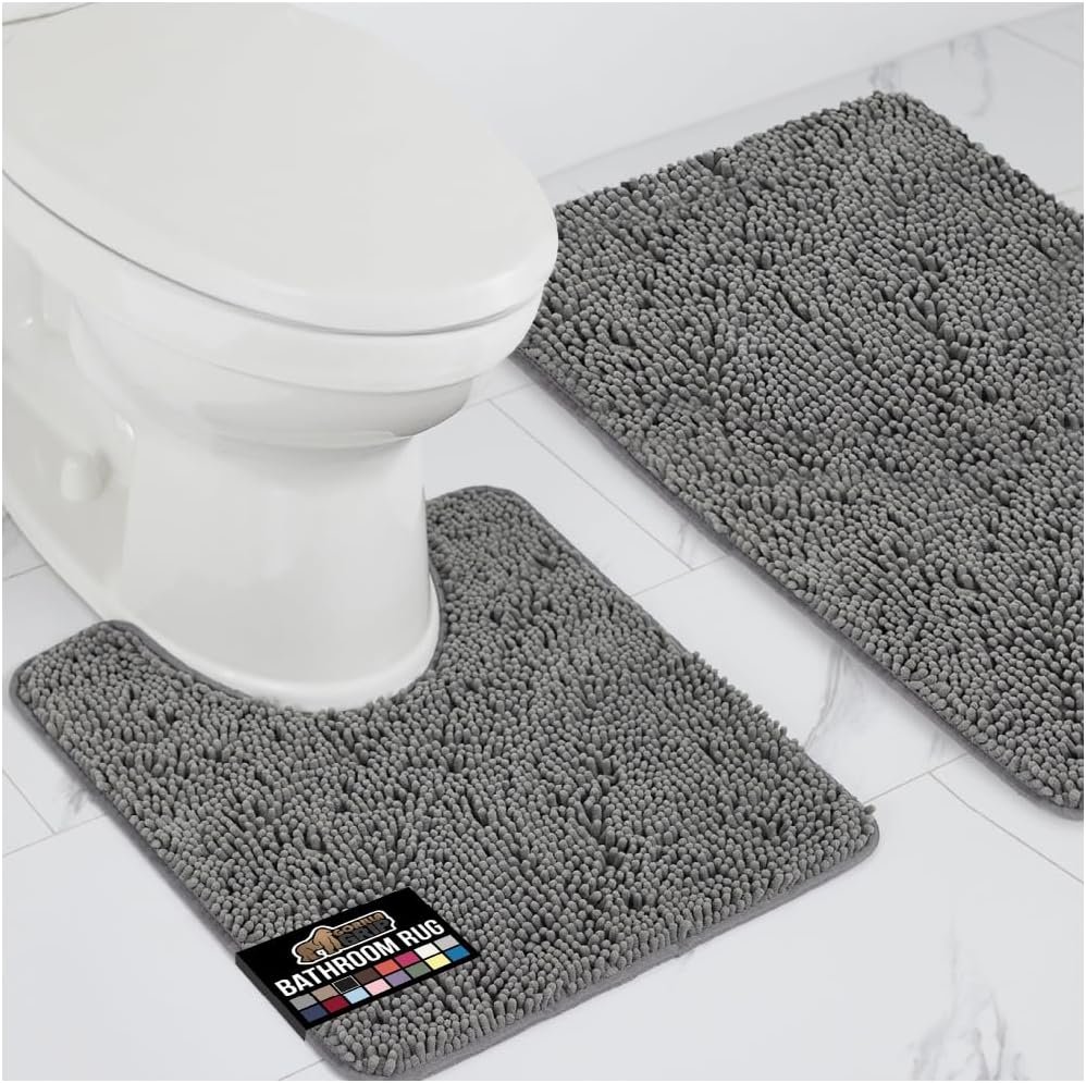 Ultra-Soft Chenille Bathroom Rug Set - Cozy & Quick-Dry