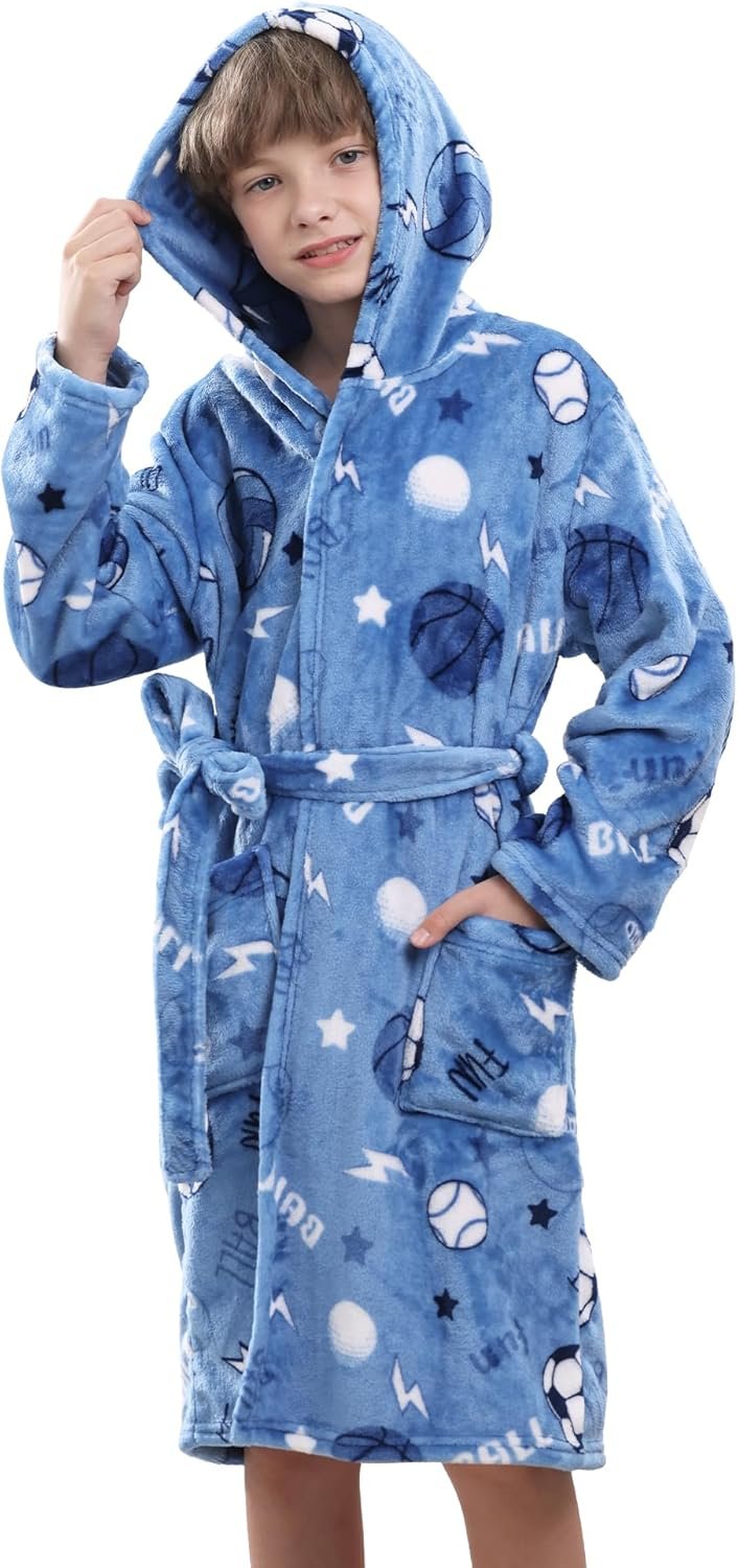 Ultra-Soft Cozy Robe: Perfect Warmth for Boys Ages 3-14