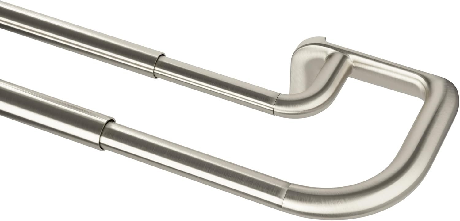 Ultimate Blackout Double Curtain Rod - 28-48in Nickel