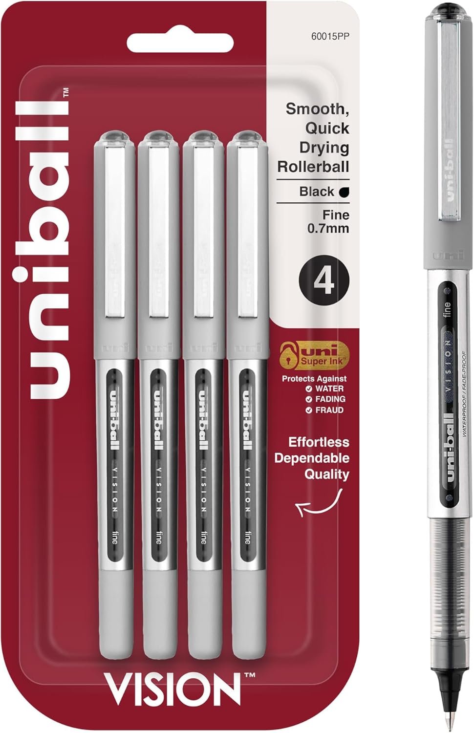 Uniball Vision Stick Roller Ball Pens - Pack of 4