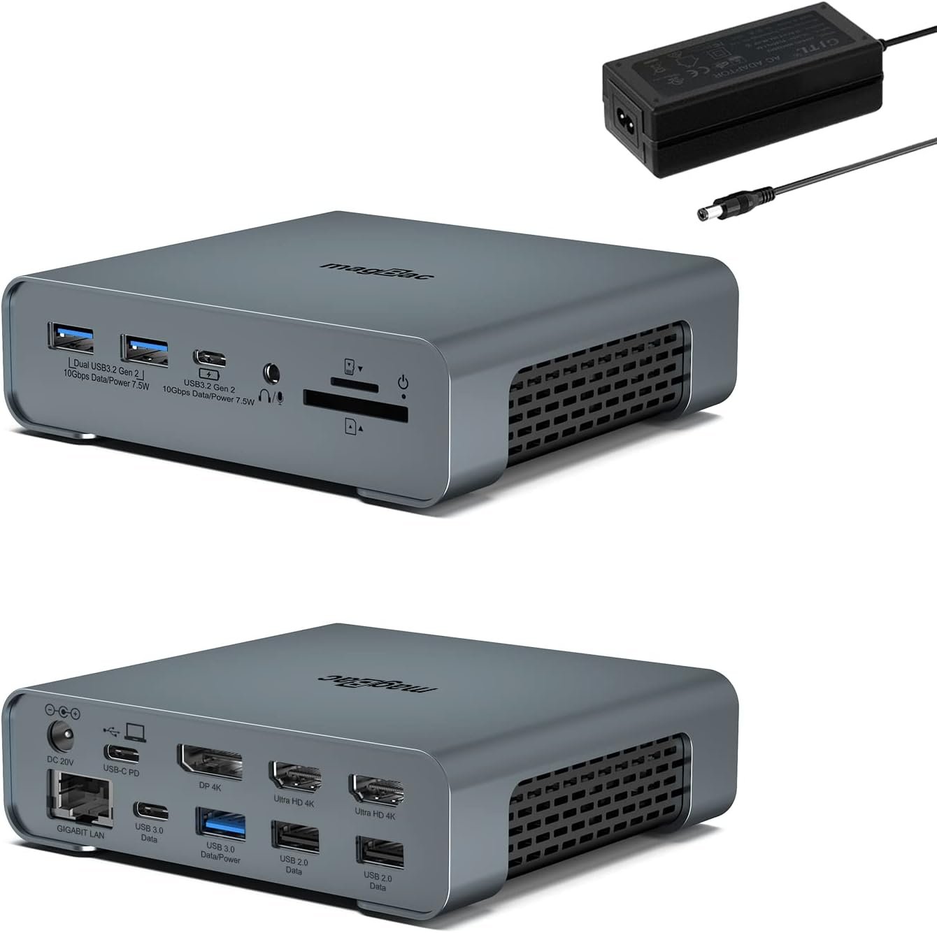 16-in-1 USB-C Dock: Dual 4K Monitors, 8 USB Ports