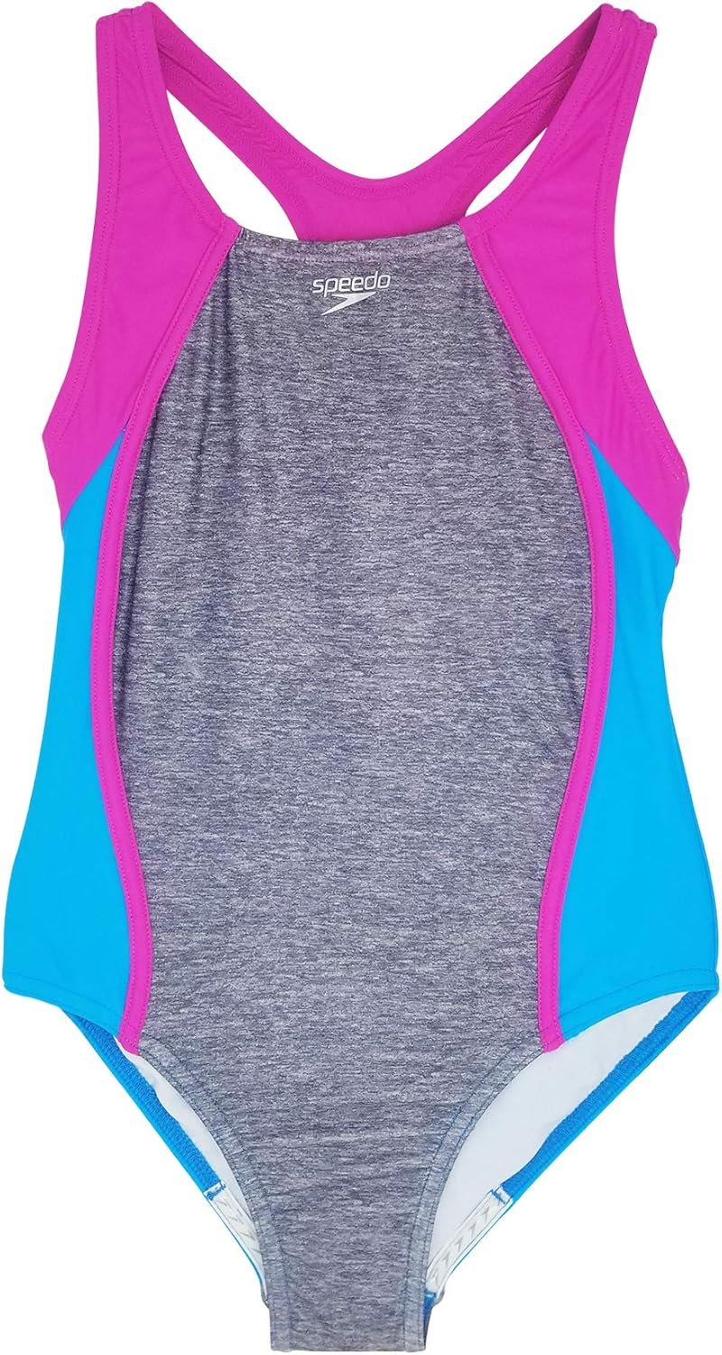 Vibrant Chlorine-Resistant Girls' One-Piece Swimsuit UV 50+