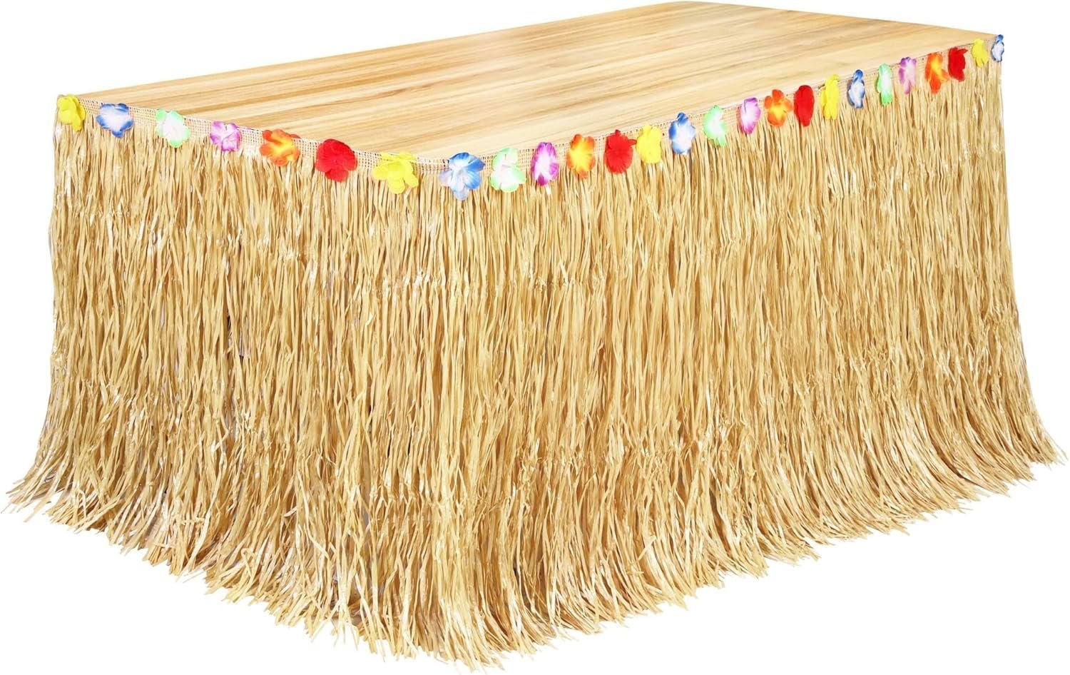 Vibrant Luau Grass Table Skirt for Parties