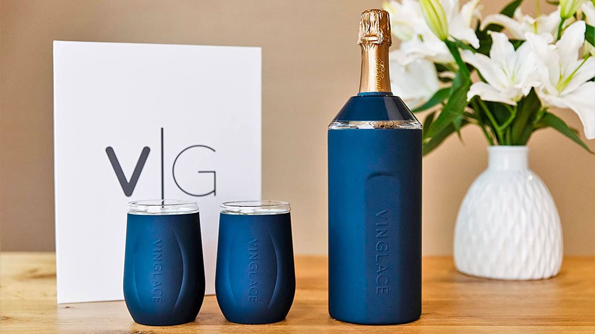 Vinglace Wine Bottle Chiller & Wine Glass Gift Set