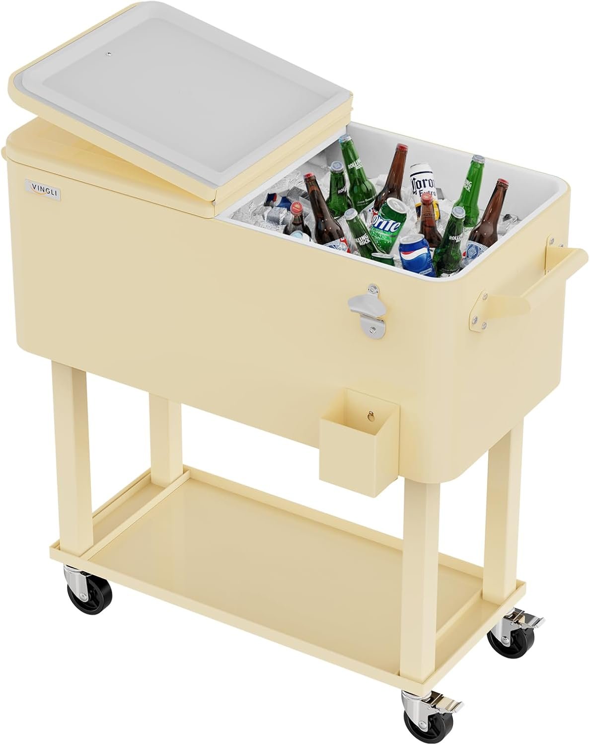 Rolling 80Qt Party Cooler: Keep Drinks Cold & Food Warm