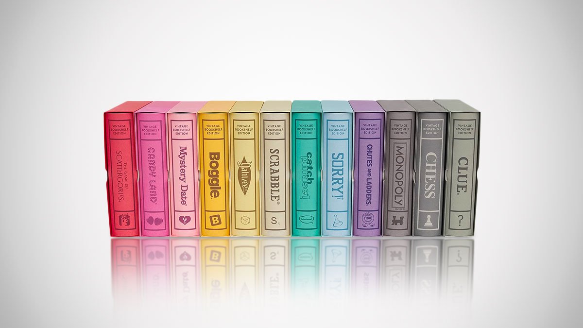 Vintage Bookshelf Board Games
