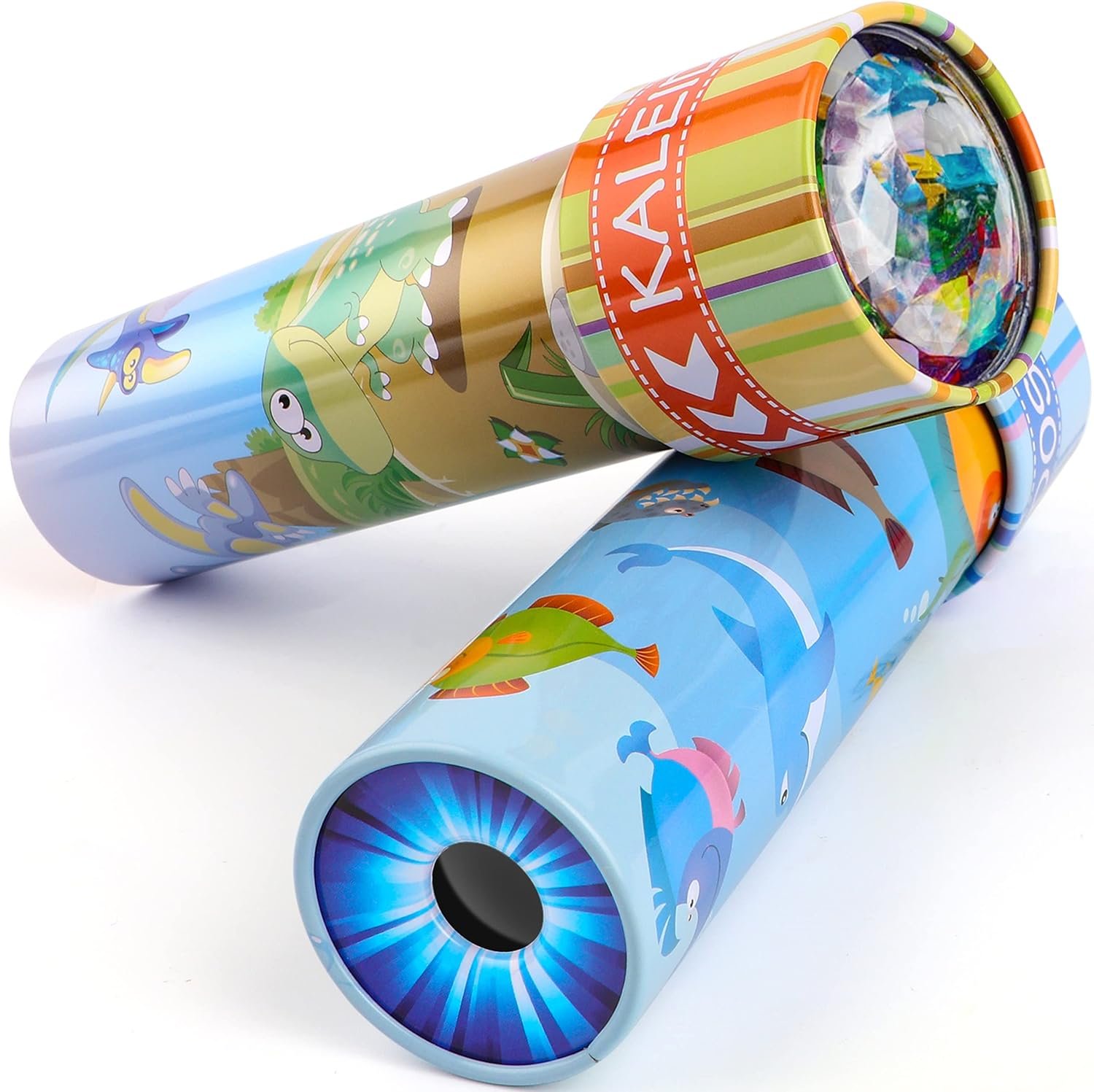 Discover Hidden Animals with Vintage Tin Kaleidoscopes (2-Pack)