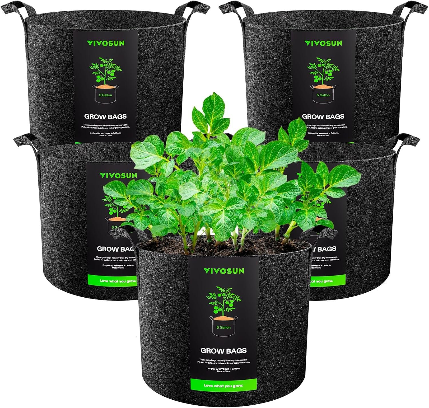 Grow Healthy Plants with Durable VIVOSUN Grow Bags