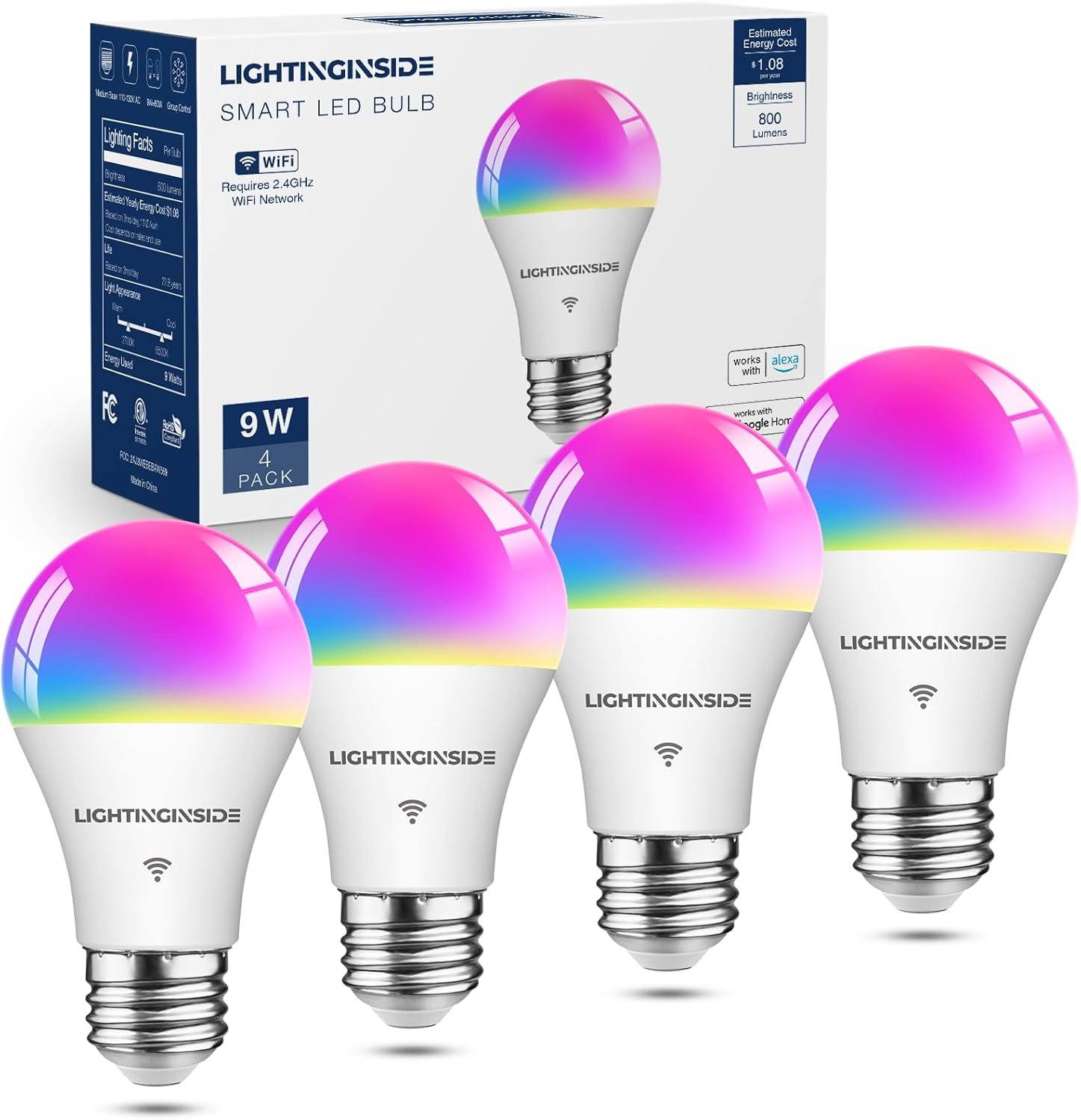 Voice-Controlled Smart RGB Bulbs: 16M Colors & Energy Saving