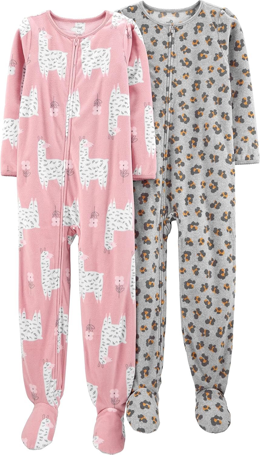 Warm & Cozy Girls' Footed Pajamas
