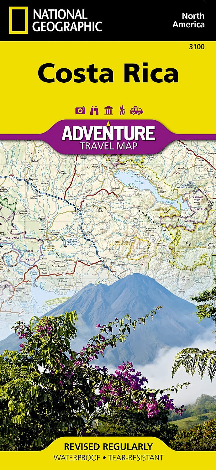 Waterproof Costa Rica Adventure Map by Nat Geo