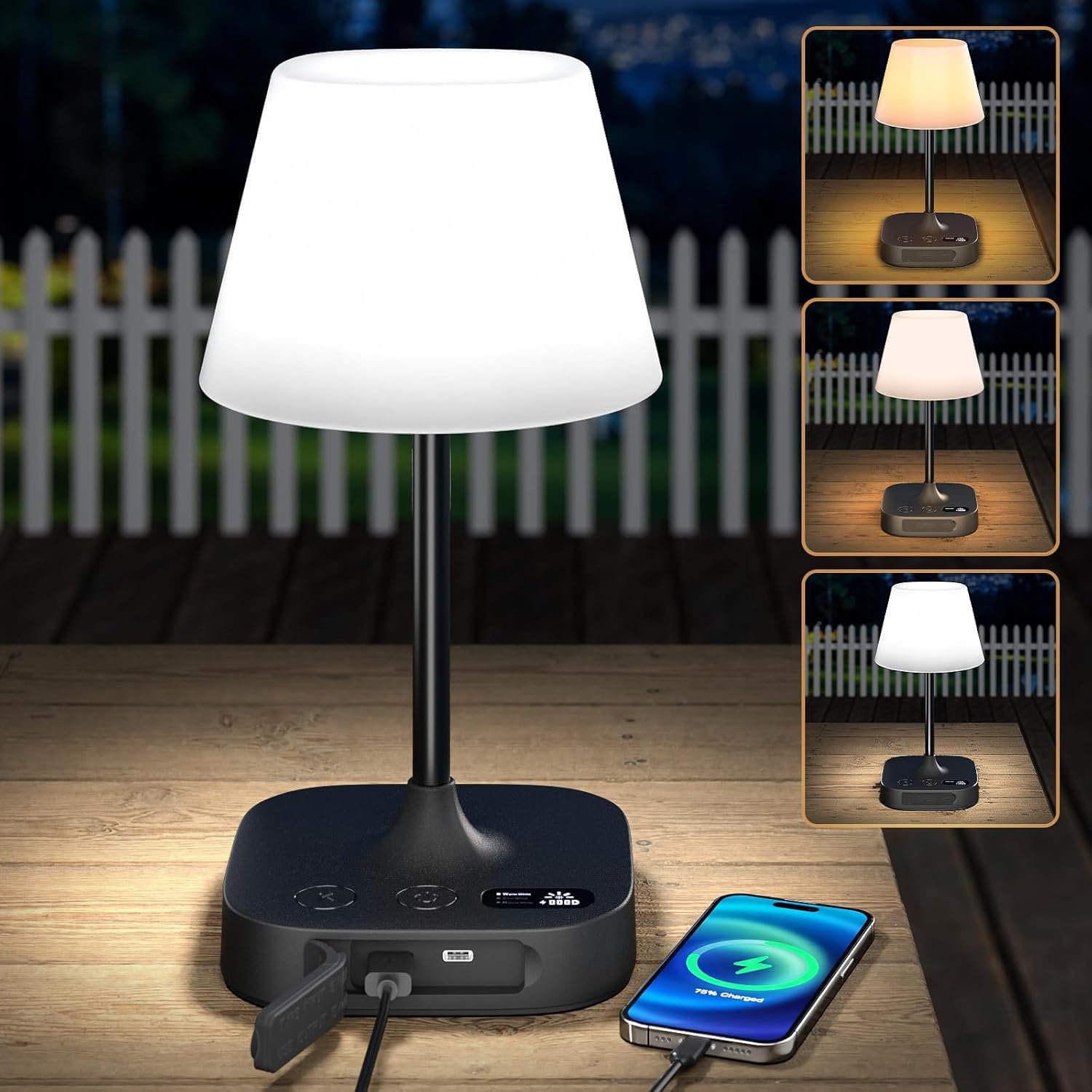 Waterproof Outdoor Lamp: 8000mAh Battery, 3 Light Modes & Touch Control