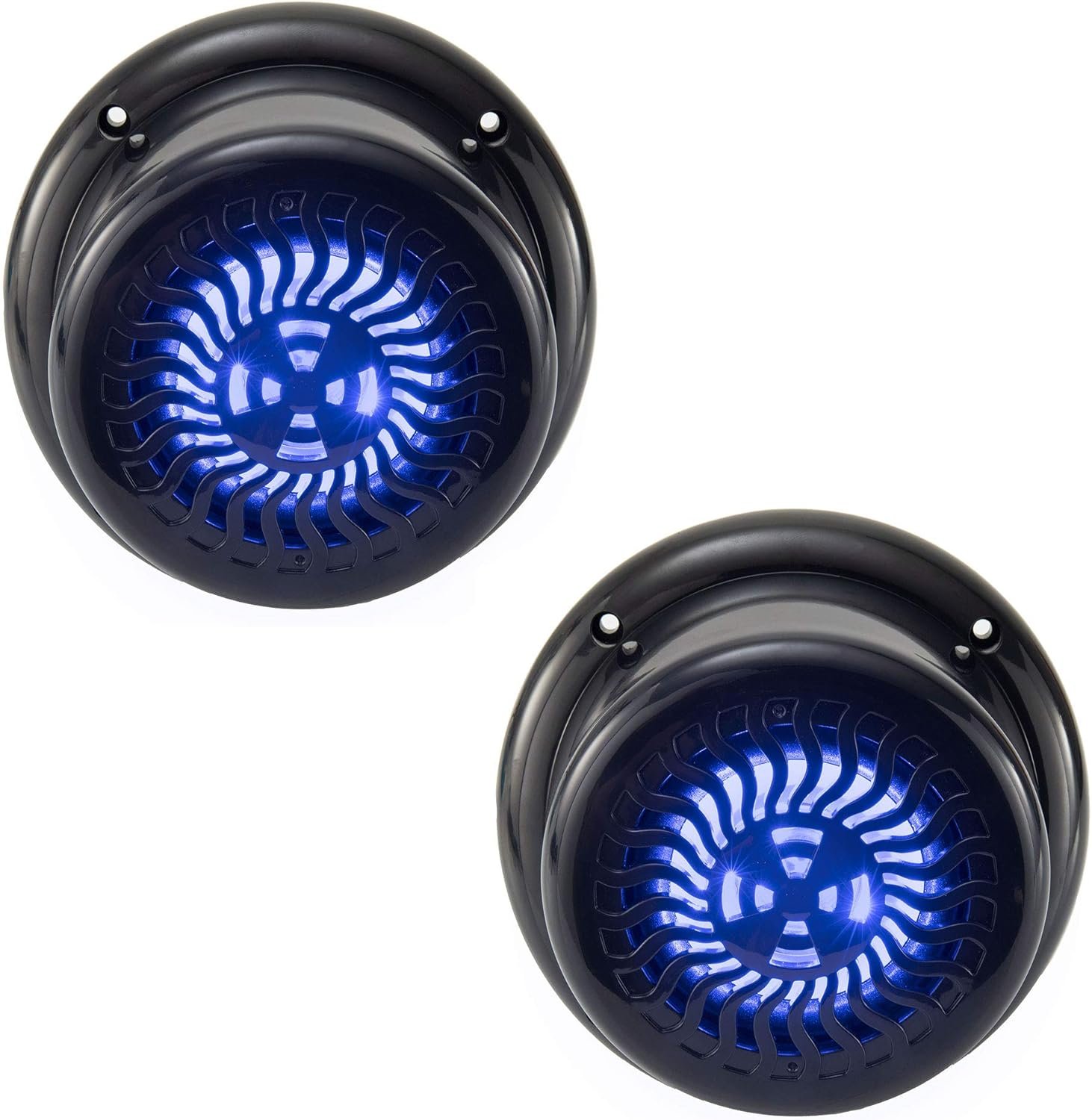 Waterproof RV Speakers with Blue LED Lighting (2-Pack)
