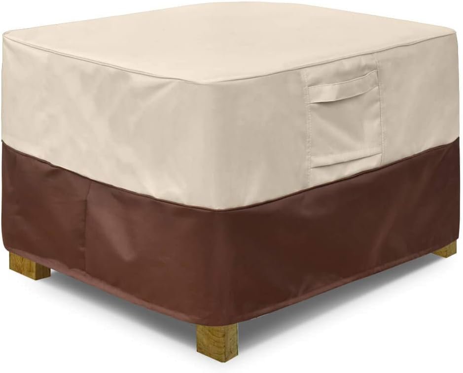 Waterproof Square Ottoman Cover with Padded Handles