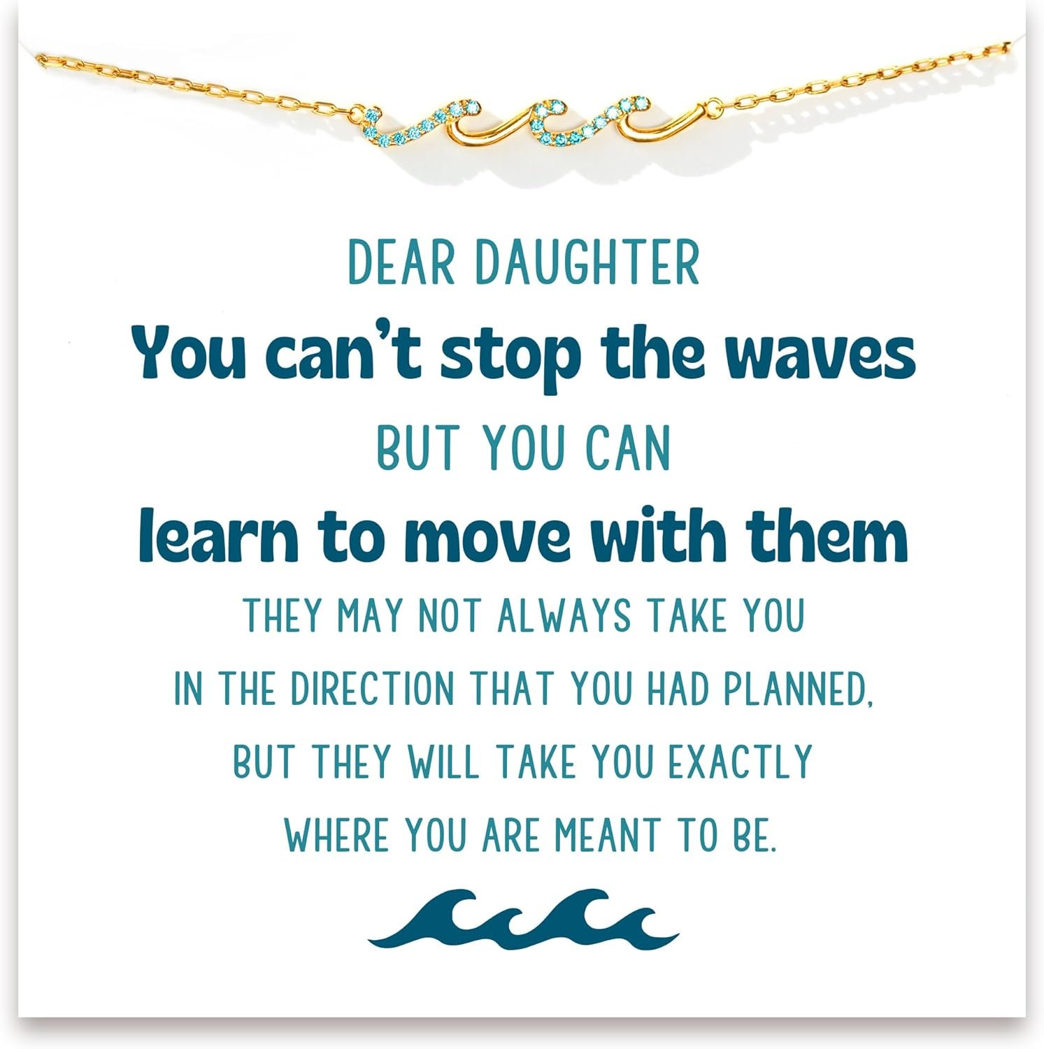 Wave of Love: Gold-Plated Bracelet for Daughter's Milestone Moments