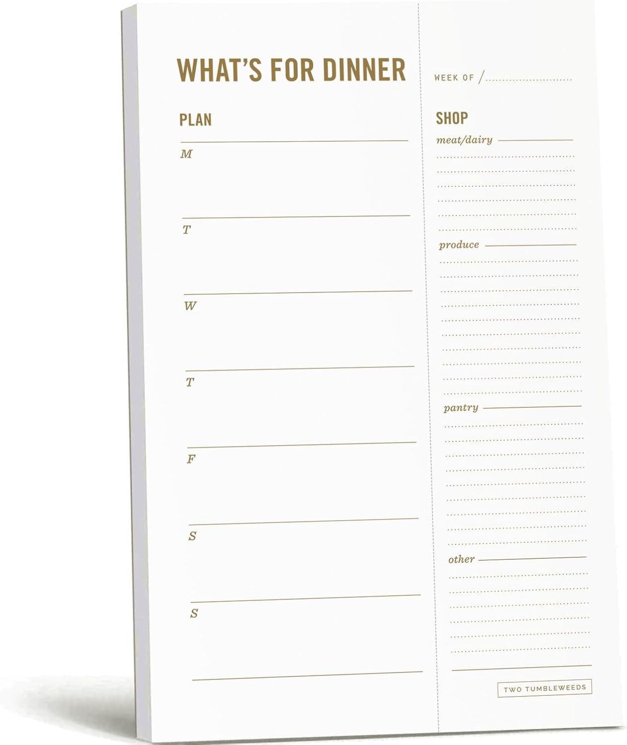Weekly Meal Planner Notepad for Family Dinners