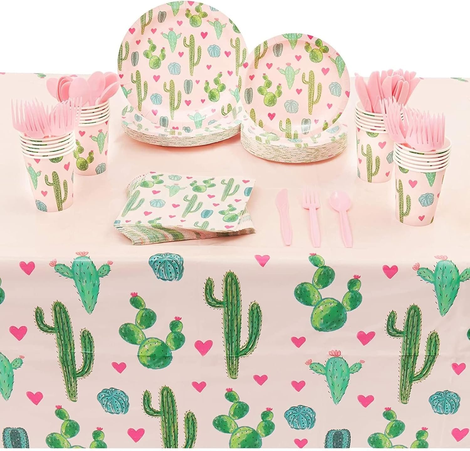 Whimsical Cactus Party Decor Set for 24 Guests