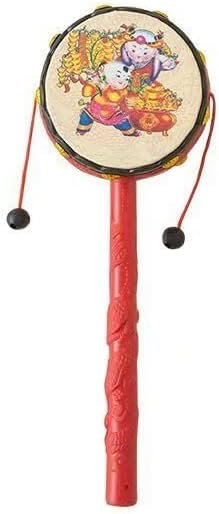 Whimsical Hand Drum with Embroidered Design