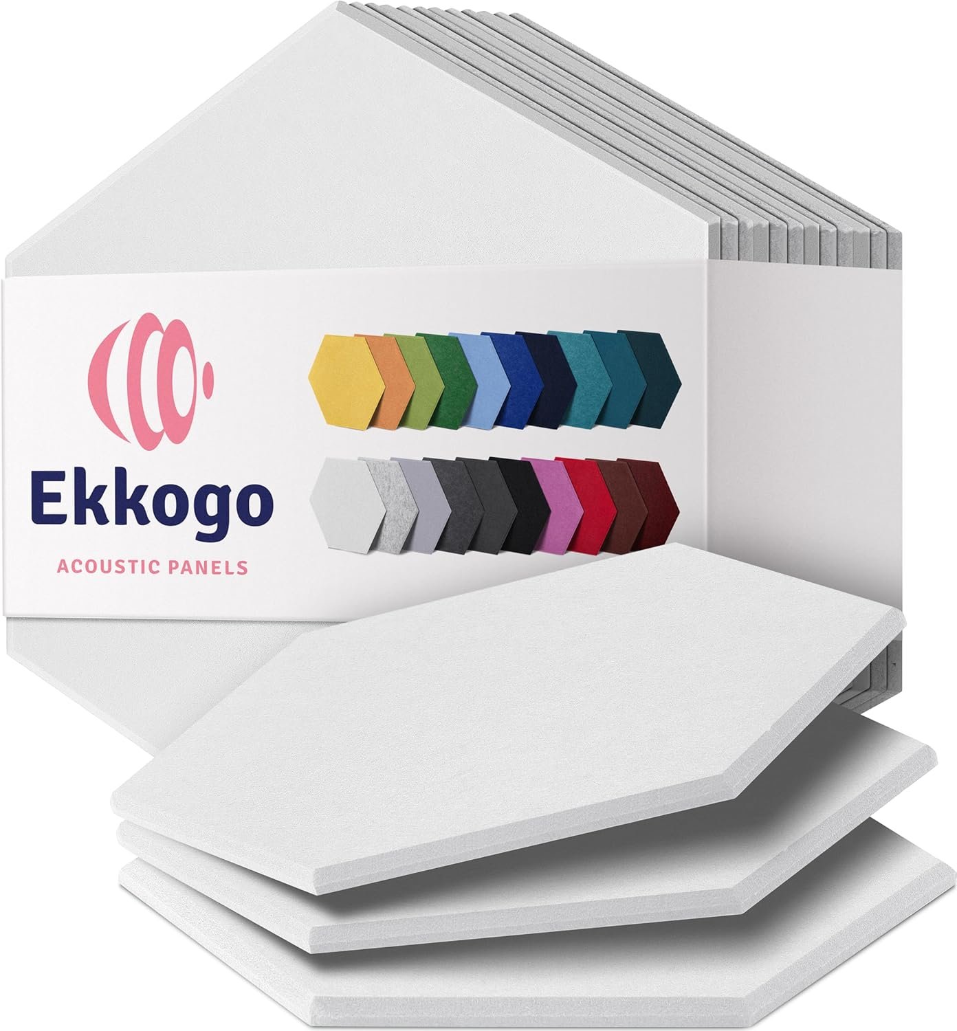 Hexagon Acoustic Panels: Tame Room Echoes (12-Pack)