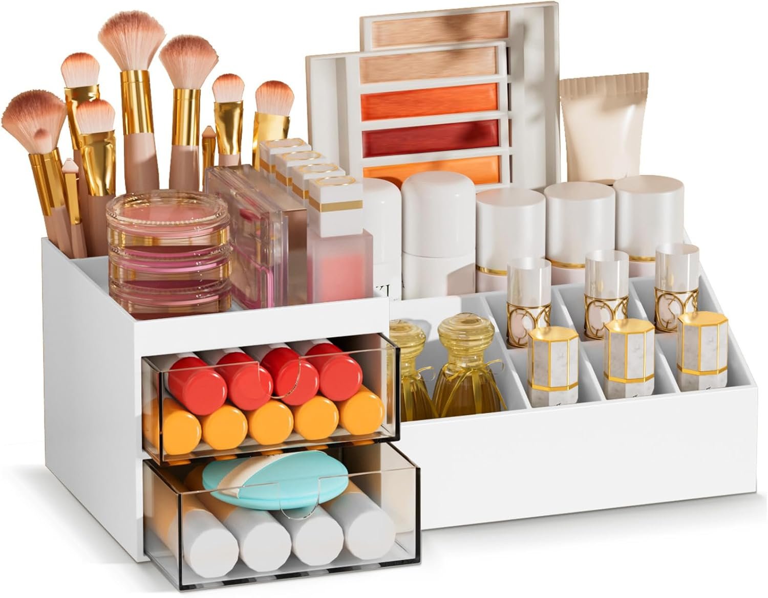 Tidy Makeup in a Flash: White Drawer Organizer
