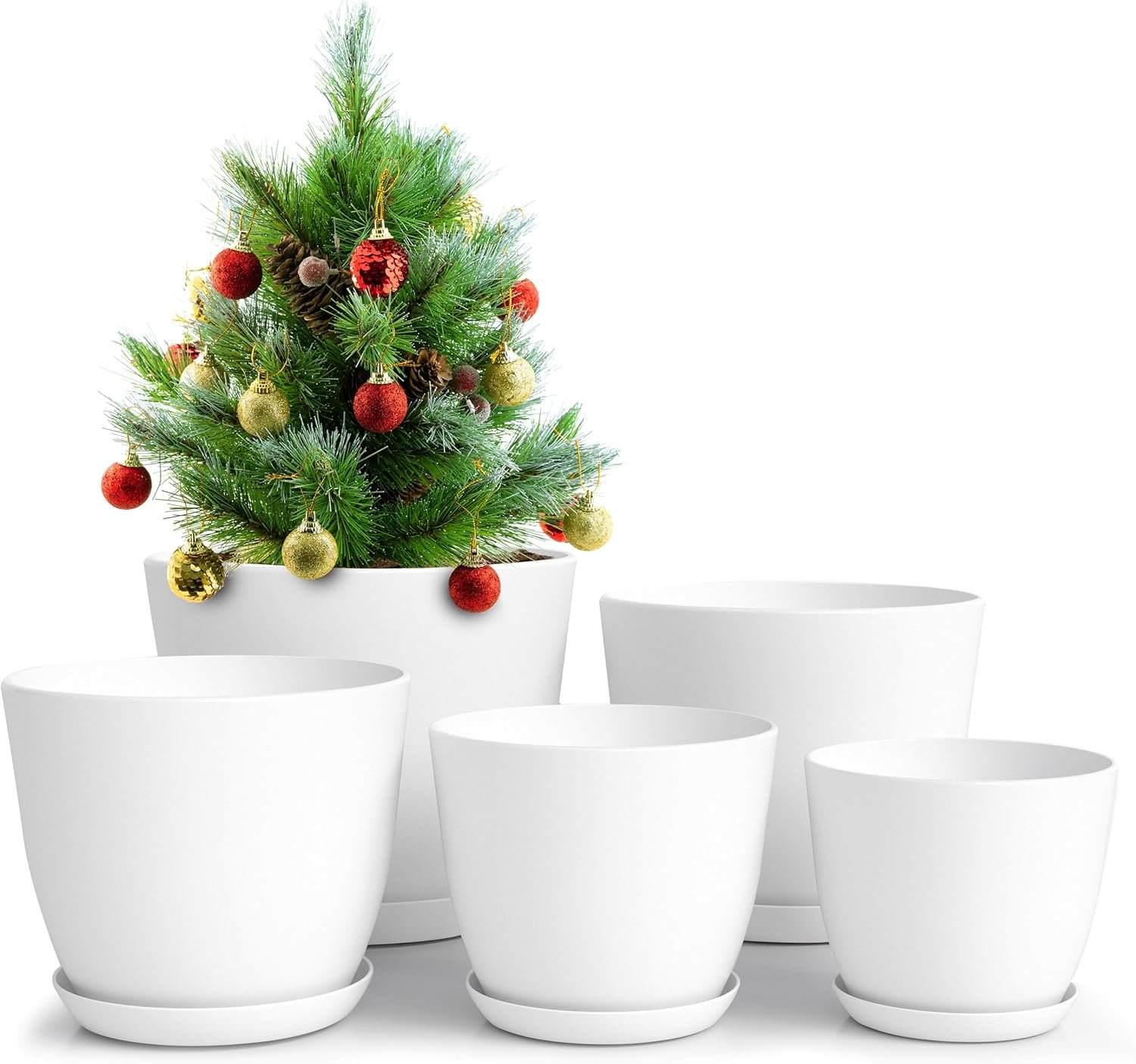 5 White Plant Pots with Drainage for Easy Indoor Greenery