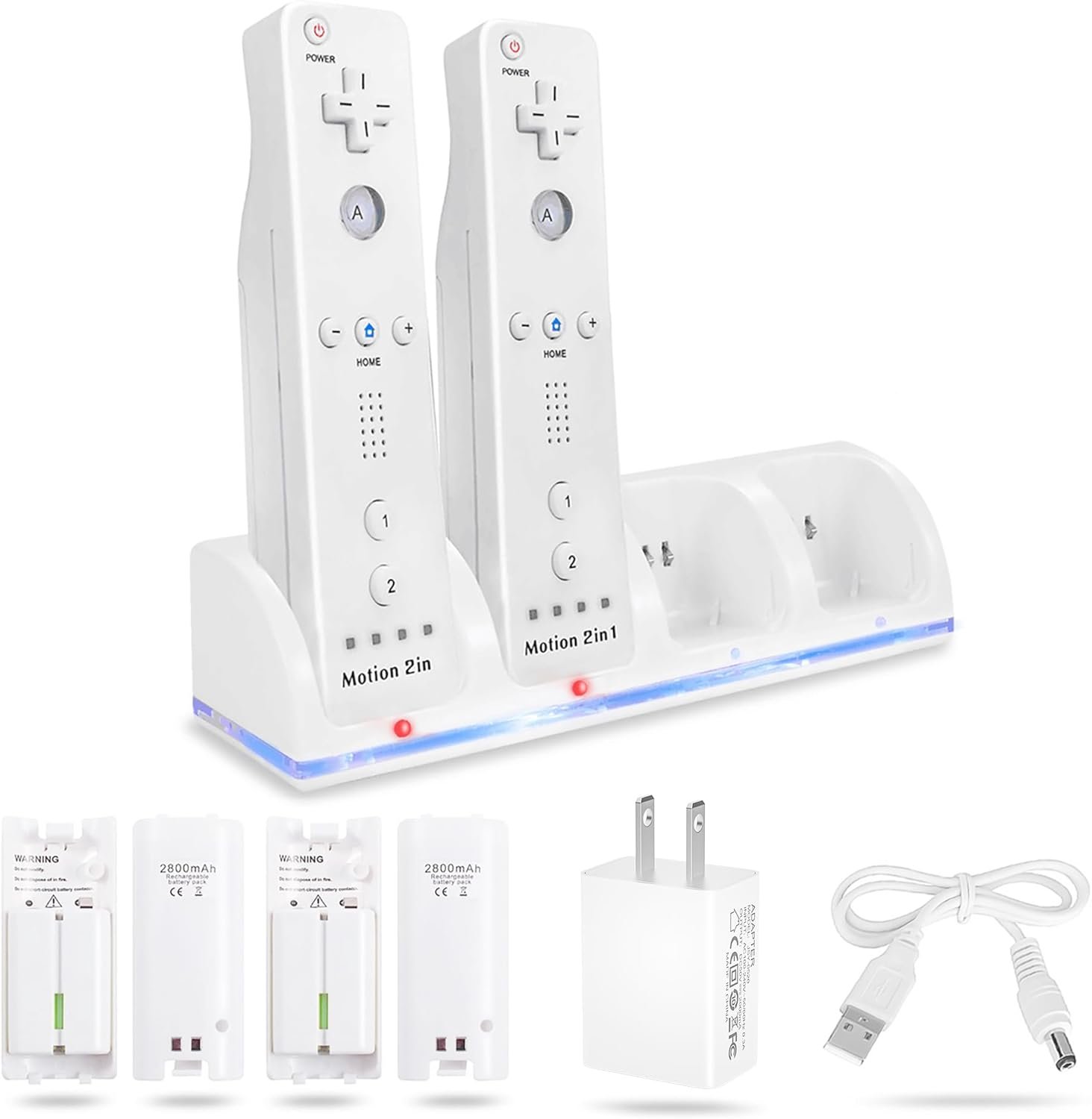 Charge 4 Wii Remotes at Once – 2800mAh Batteries Included