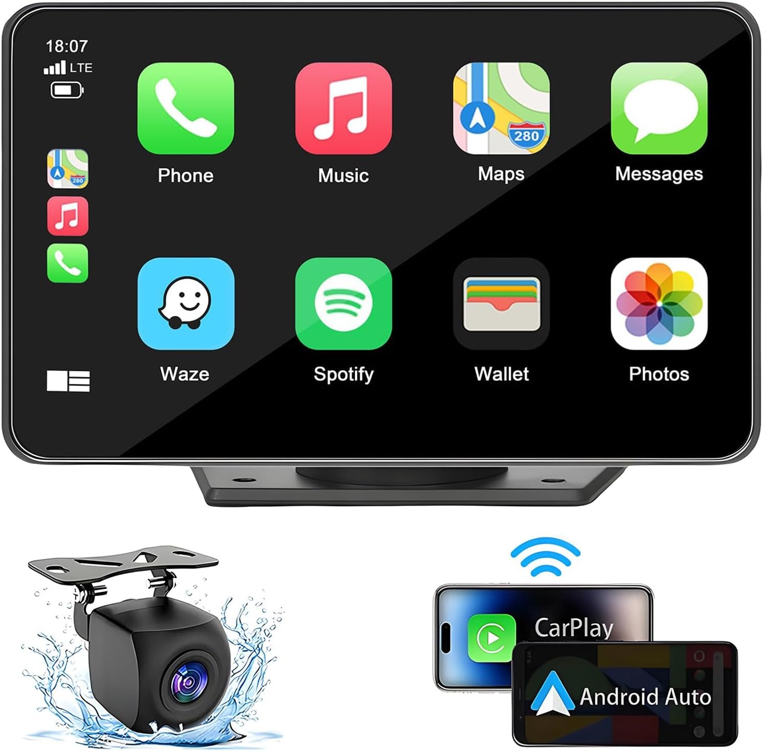 Wireless CarPlay Stereo: Portable GPS Navigation for Any Car