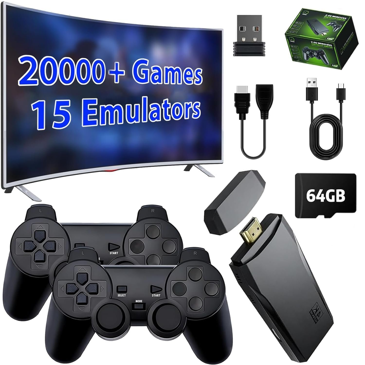 Wireless Retro Gaming Stick with 20,000+ Games