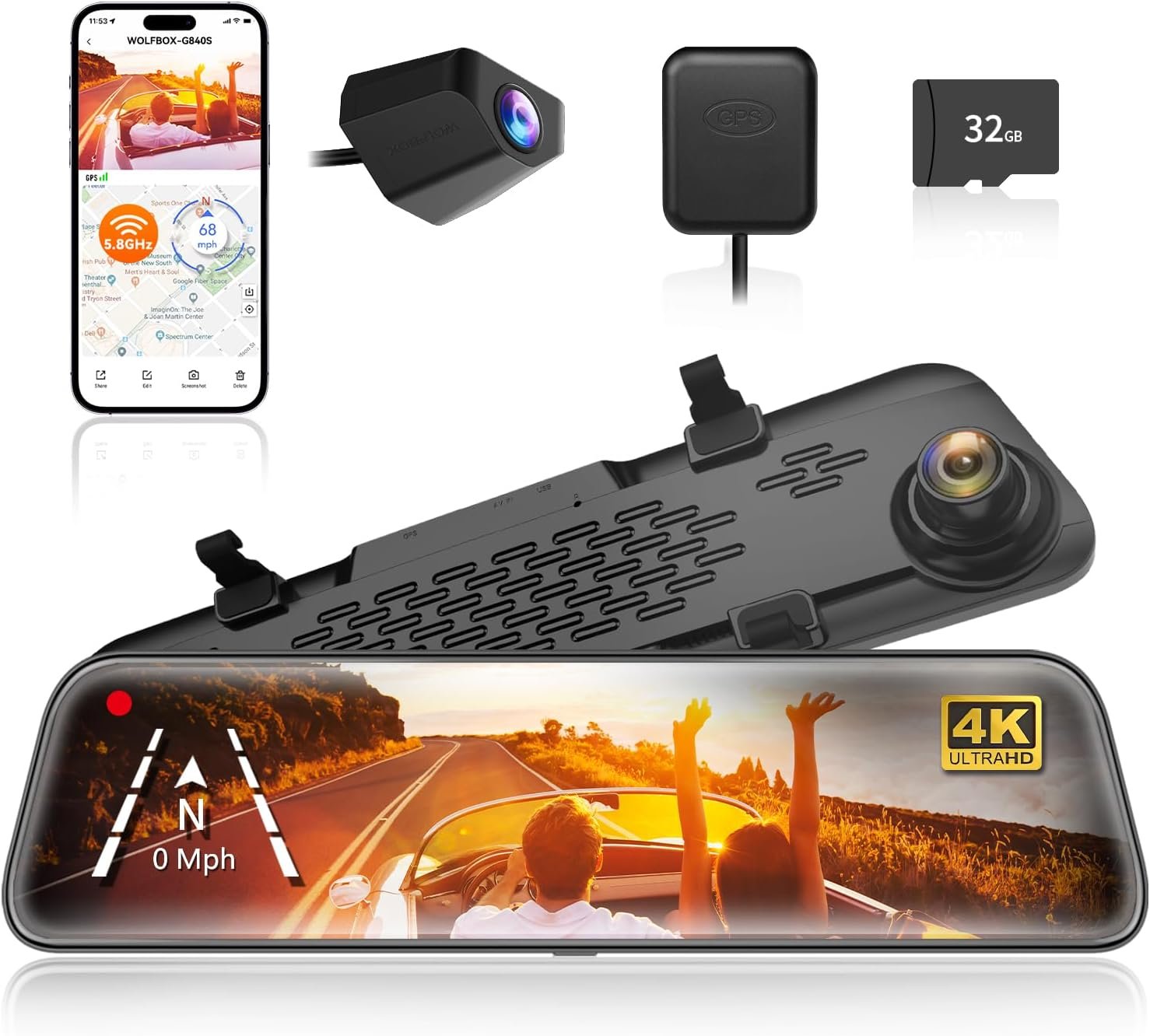 Clearer Drive, Smarter Safety: WOLFBOX 4K Mirror Dash Cam
