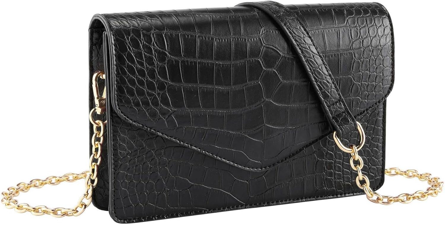 Perfectly Proportional: Stylish Crocodile Crossbody Clutch