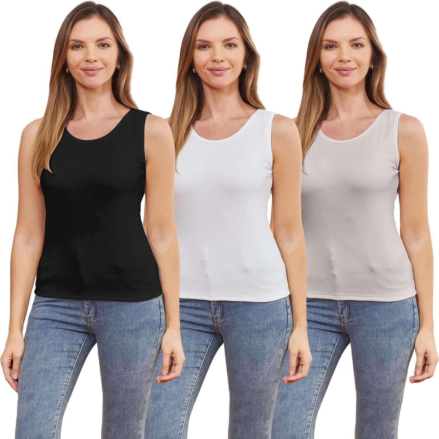 Cozy 3-Pack Women's Fleece Thermal Tank Tops