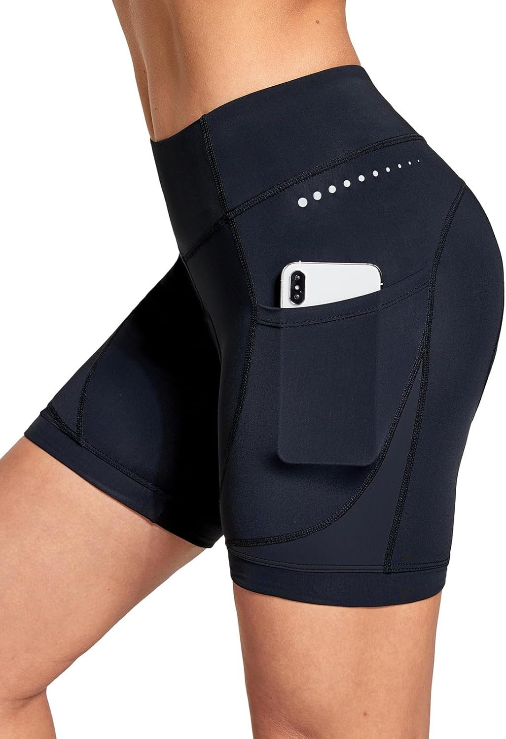 Women's Padded Bike Shorts with Tummy Control & Pockets