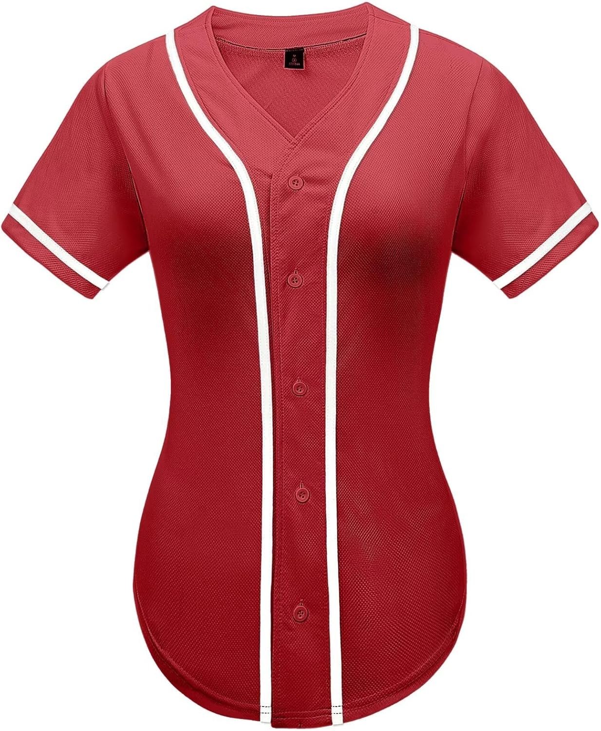 Soft Button-Down Baseball Jersey Tee for Active Women