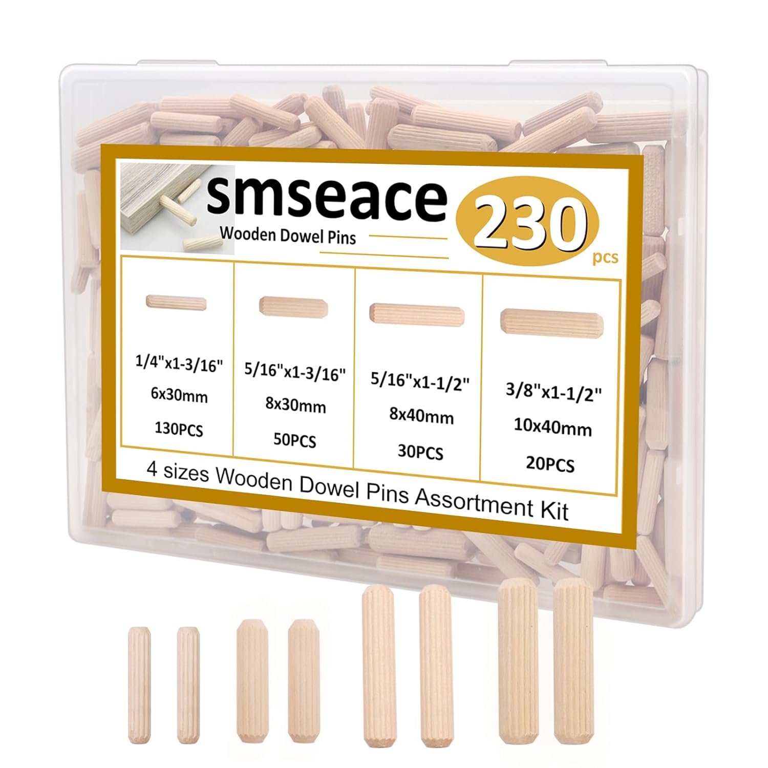 Versatile Wooden Dowel Pins for Crafts and Furniture