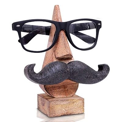 Wooden Nose Glasses Holder