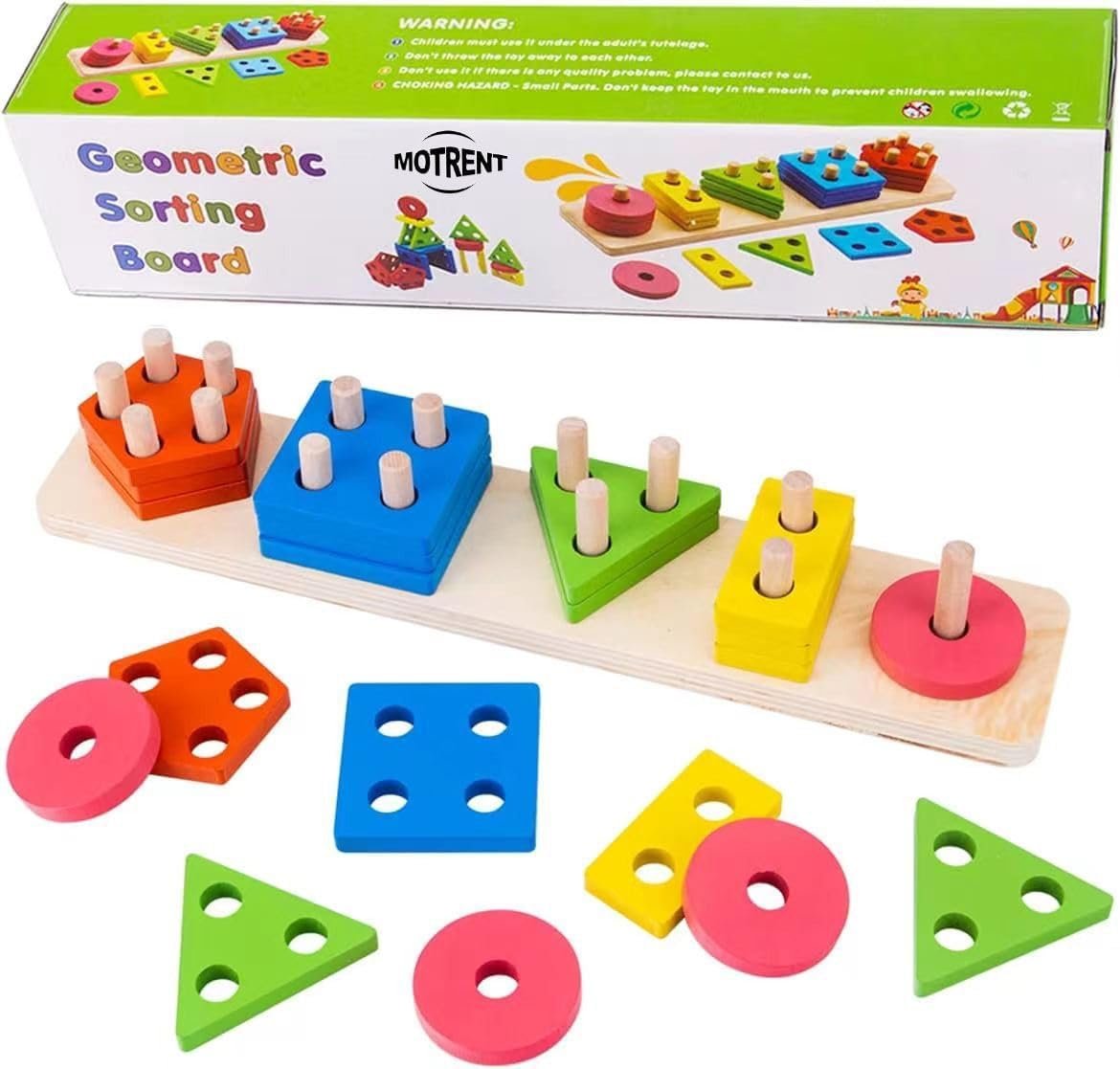 Wooden Shape Sorter Puzzle for Preschool Learning